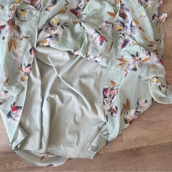 LAUREN RALPH LAUREN Floral Crinkled Georgette Gown sz 18 - Picture 8 of 13